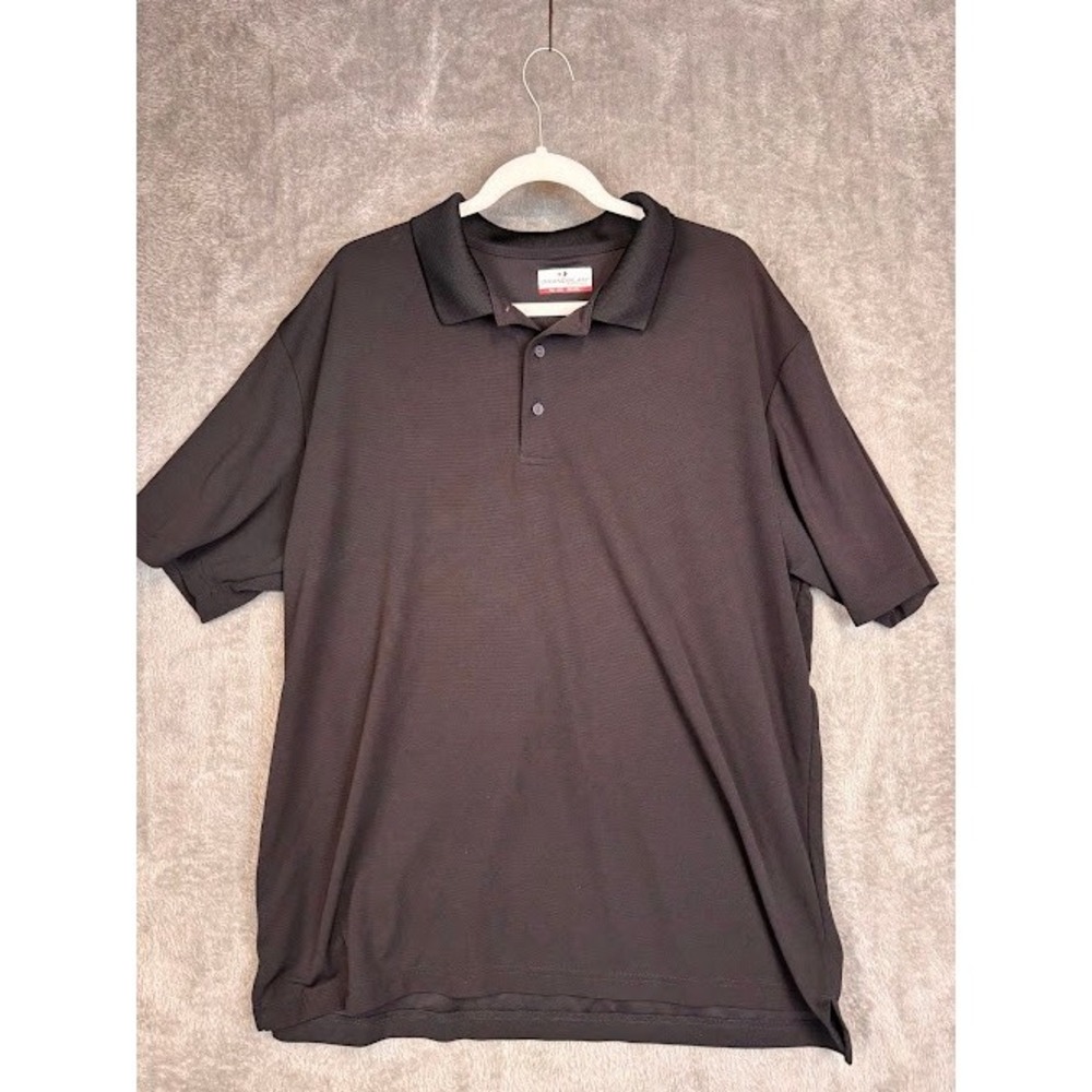 GRANDSLAM Mens Black‎ Textured Polo Shirt XXL Tall Performance Golf